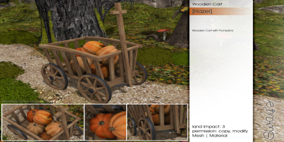 Sway's [Hazel] Wooden Cart with Pumpkins